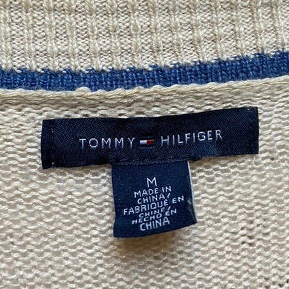 Tommy Hilfiger Beige Long Knit Open Front Pocket Cardigan - Picture 5 of 7